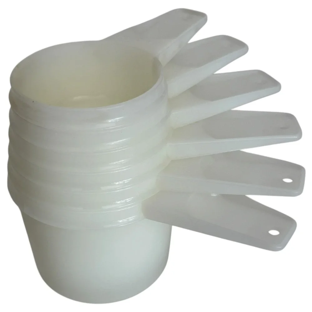 Tupperware Measuring Cups Complete Set of 6 Sheer White Vintage Nesting Baking